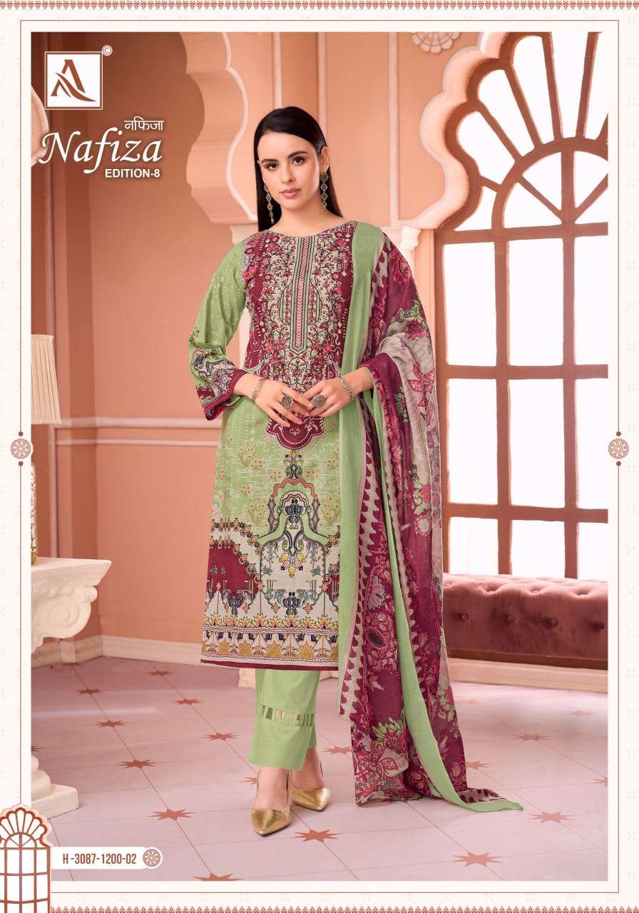 Alok Suit Nafiza Edition 8 Pure Cambric Cotton Pakistani Suit - Amrah Wholesale