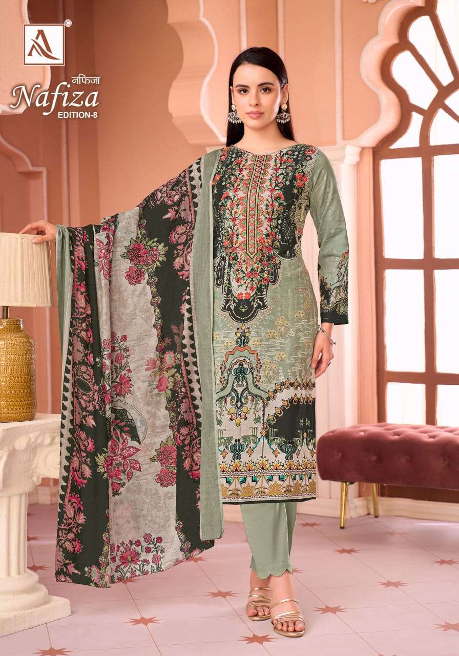 Alok Suit Nafiza Edition 8 Pure Cambric Cotton Pakistani Suit - Amrah Wholesale