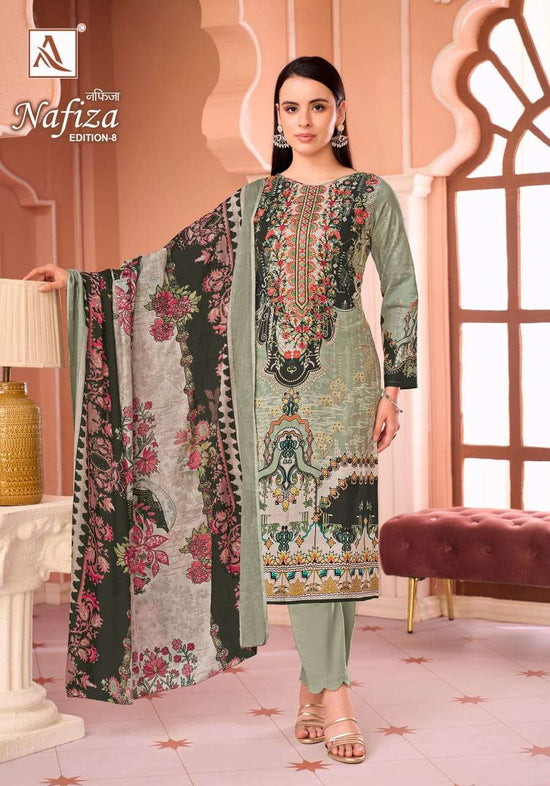 Alok Suit Nafiza Edition 8 Pure Cambric Cotton Pakistani Suit - Amrah Wholesale