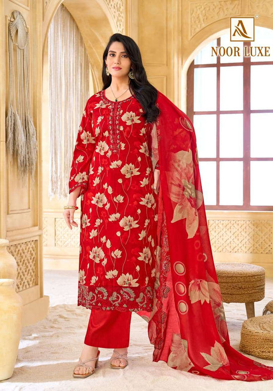 Alok Suit Noor Luxe Cambric Cotton Printed Pakistani Salwar Suit