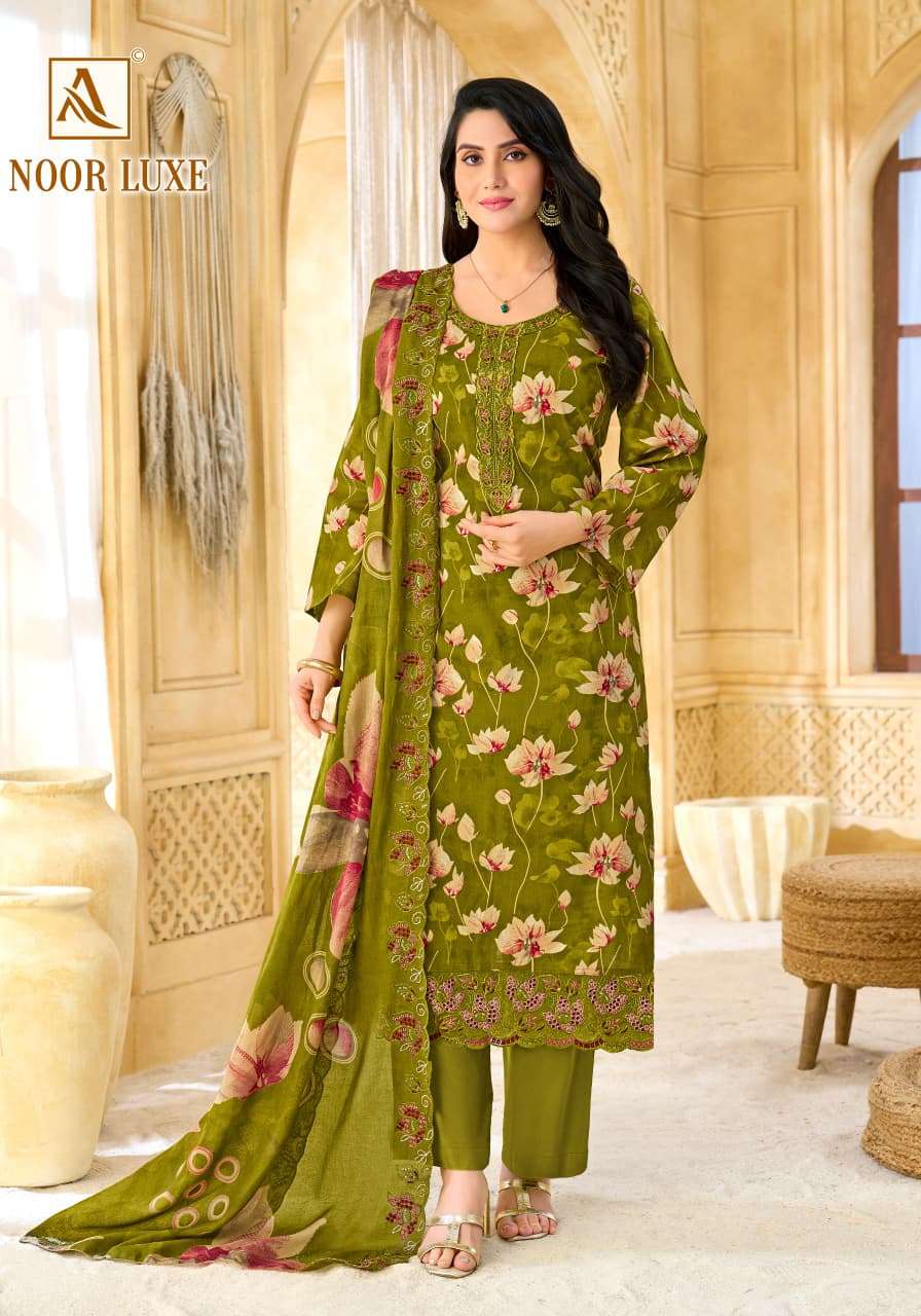 Alok Suit Noor Luxe Cambric Cotton Printed Pakistani Salwar Suit