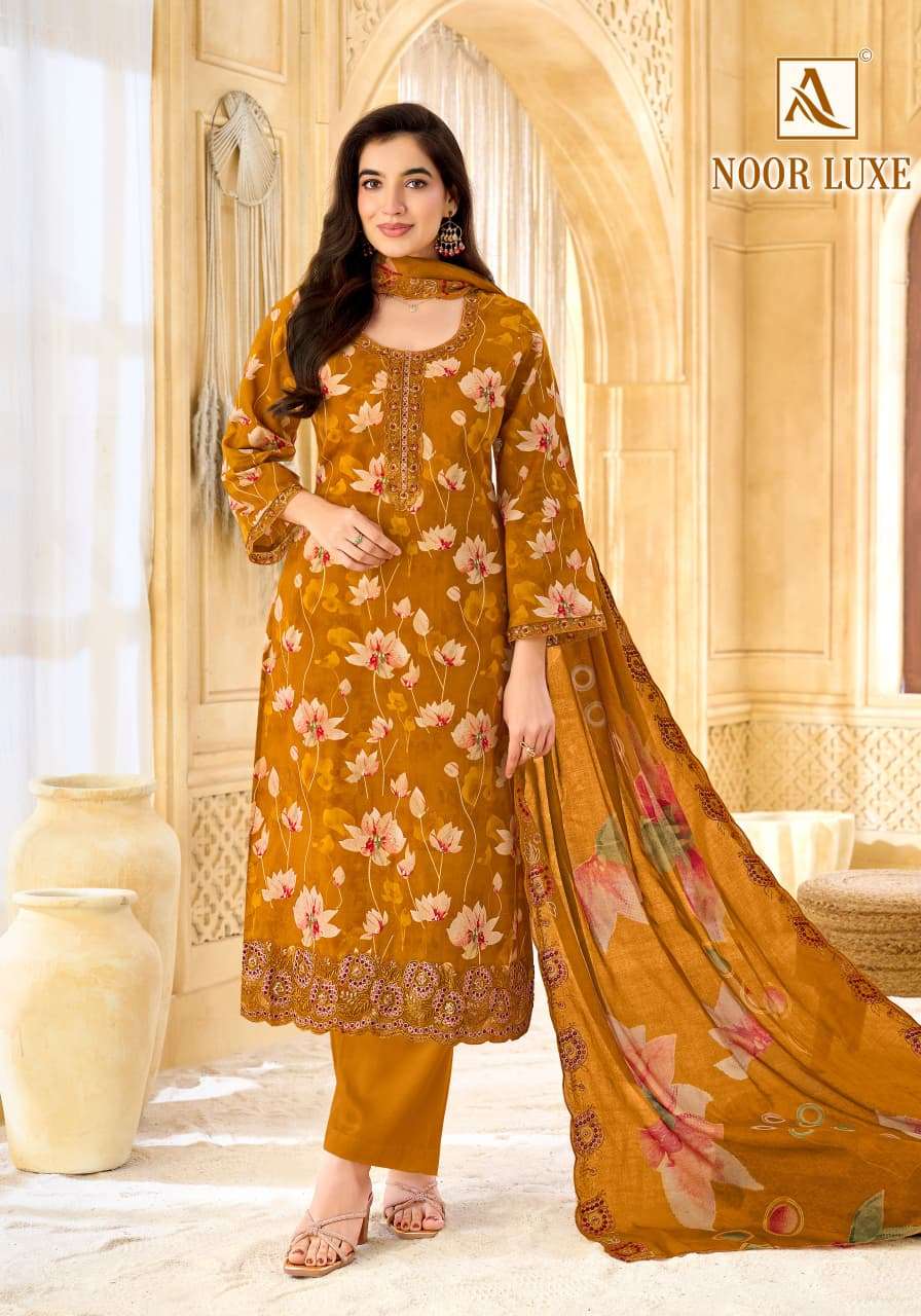 Alok Suit Noor Luxe Cambric Cotton Printed Pakistani Salwar Suit