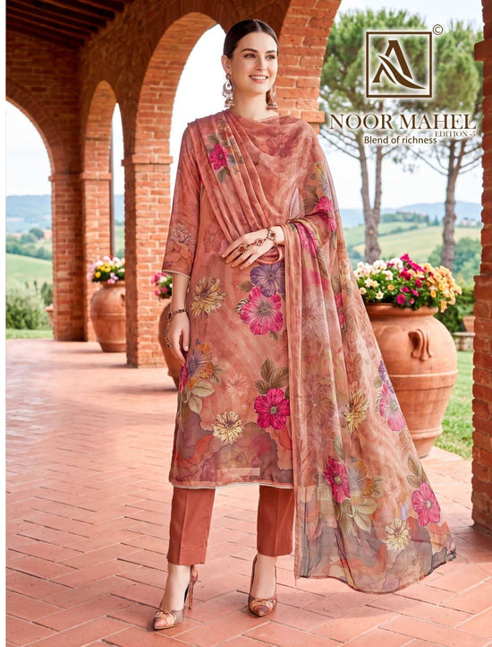 ALOK SUIT NOOR MAHEL VOL-5 Viscose Organza Pakistani Suit