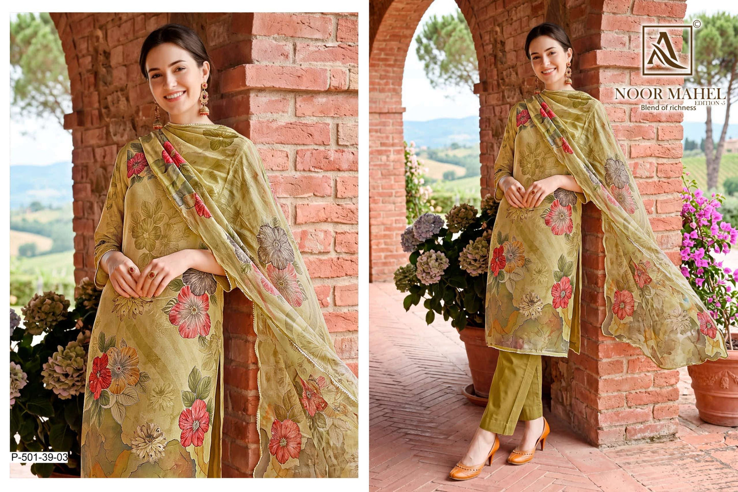 ALOK SUIT NOOR MAHEL VOL-5 Viscose Organza Pakistani Suit