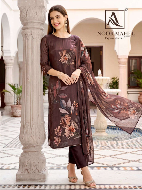 ALOK SUIT NOOR MAHEL VOL-7 Viscose Organza Printed Pakistani Suit