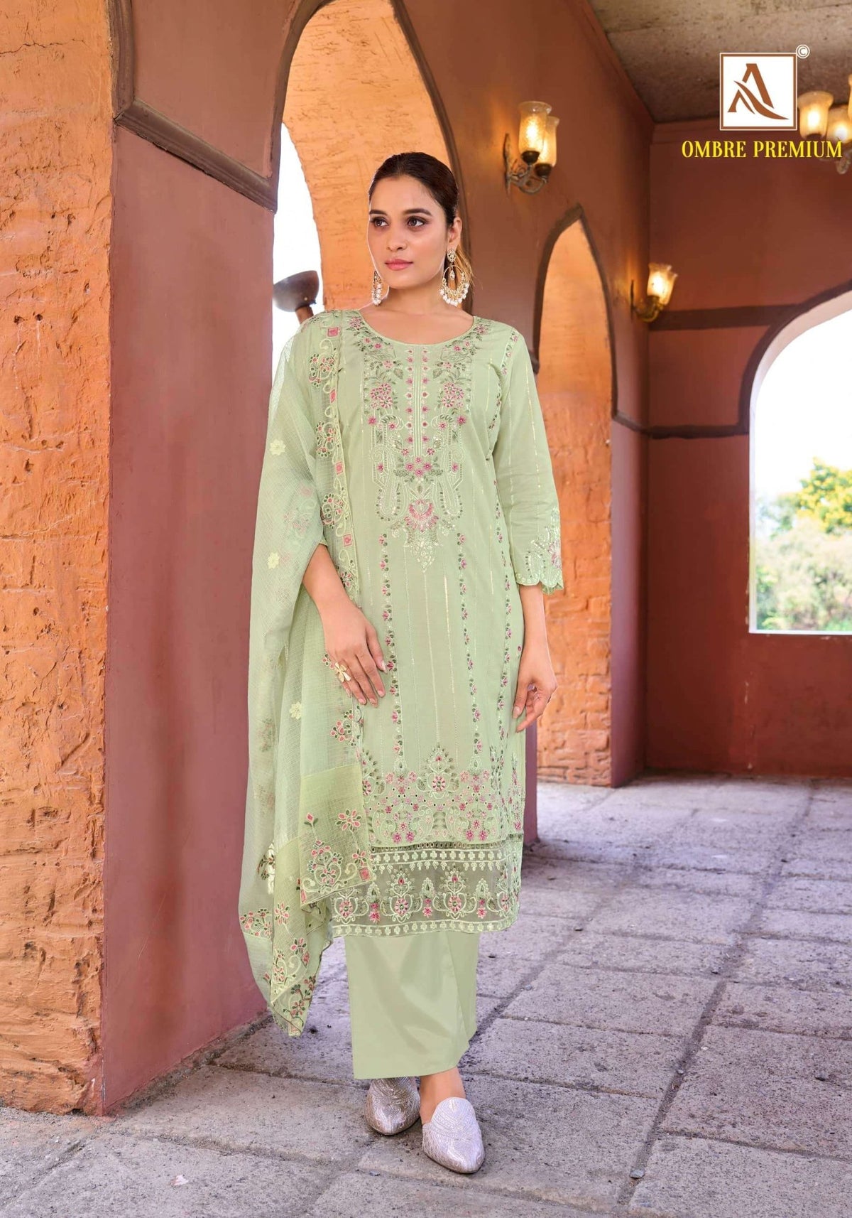 Alok Suit Ombre Premium Cambric Cotton Printed Dress Material - Amrah Wholesale