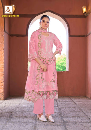 Alok Suit Ombre Premium Cambric Cotton Printed Dress Material - Amrah Wholesale