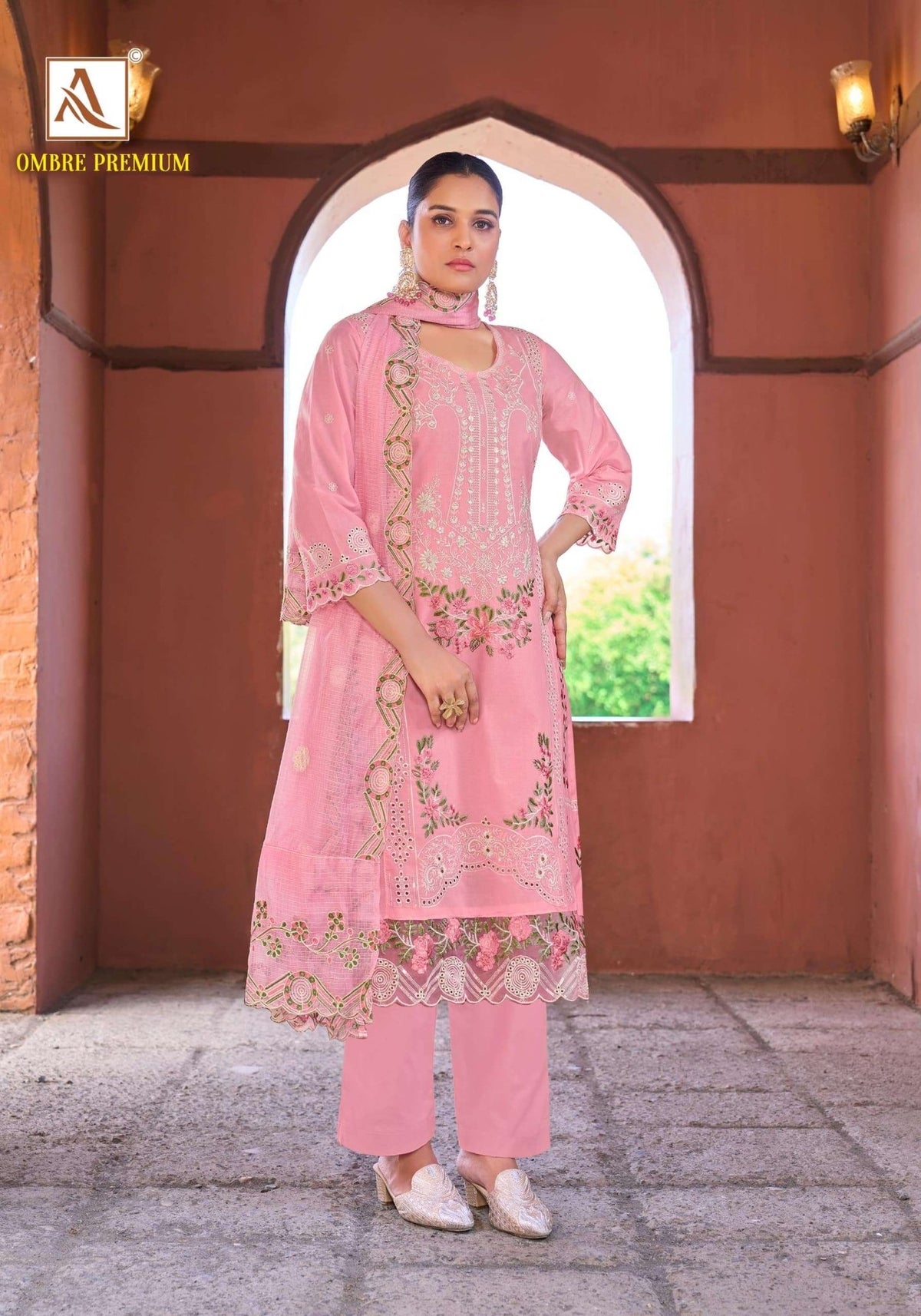 Alok Suit Ombre Premium Cambric Cotton Printed Dress Material - Amrah Wholesale