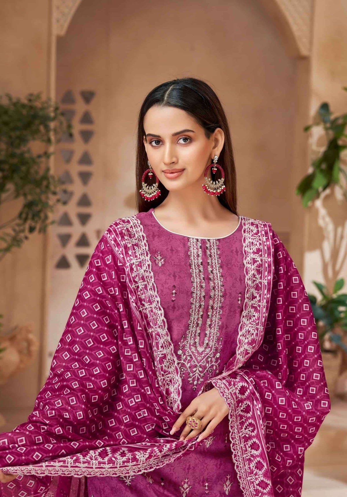 Alok Suit Pak Bin Saeed Edition 5 Cambric Cotton Pakistani Suit - Amrah Wholesale