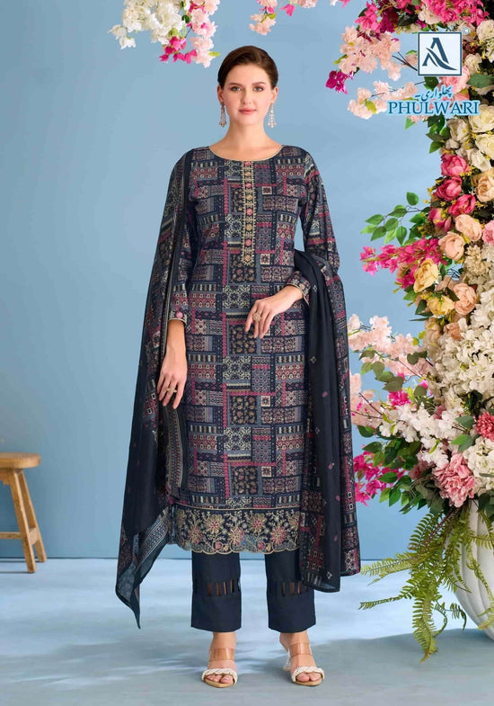 Alok Suit Phulwari Pure Zam Embroidered Dress Material - Amrah Wholesale