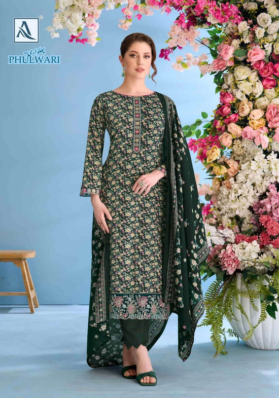 Alok Suit Phulwari Pure Zam Embroidered Dress Material - Amrah Wholesale