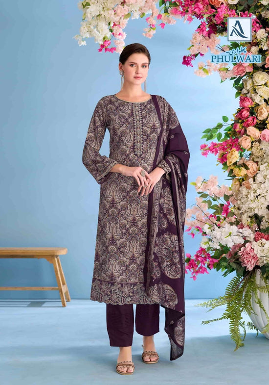 Alok Suit Phulwari Pure Zam Embroidered Dress Material - Amrah Wholesale