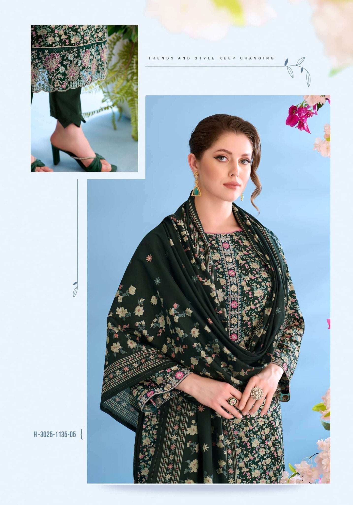Alok Suit Phulwari Pure Zam Embroidered Dress Material - Amrah Wholesale