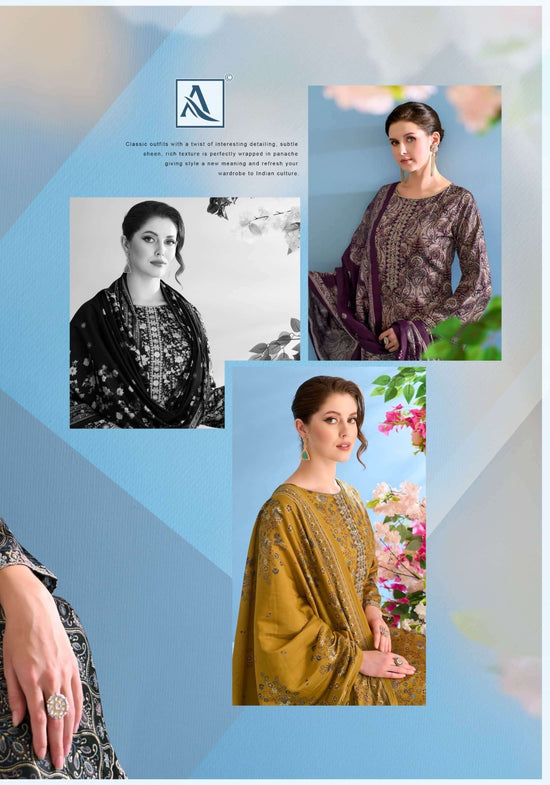 Alok Suit Phulwari Pure Zam Embroidered Dress Material - Amrah Wholesale