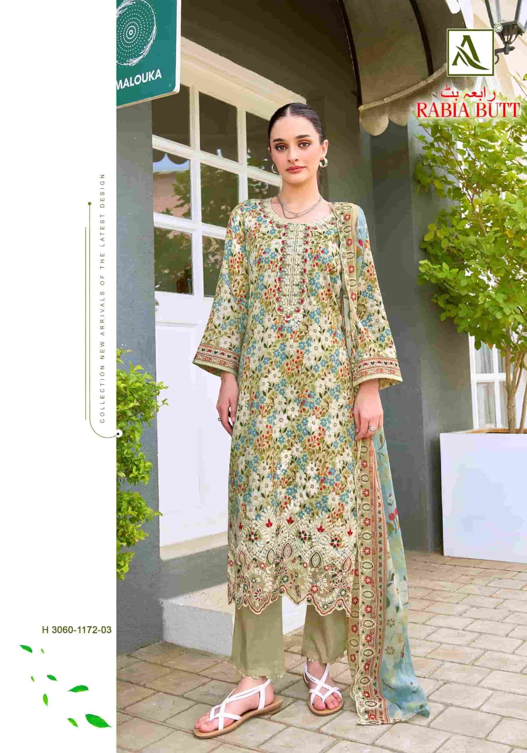 Alok Suit Rabia Butt Pure Cambric Cotton Dress Material