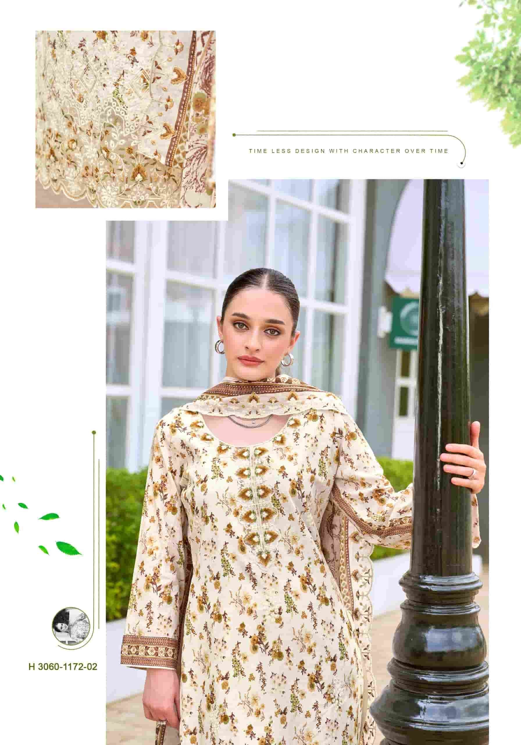 Alok Suit Rabia Butt Pure Cambric Cotton Dress Material