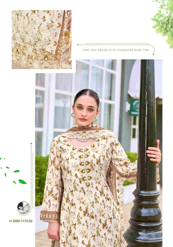 Alok Suit Rabia Butt Pure Cambric Cotton Dress Material