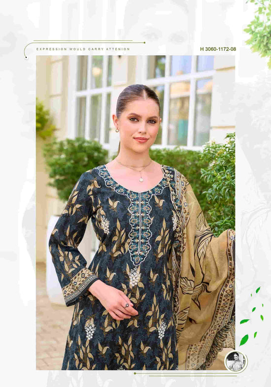Alok Suit Rabia Butt Pure Cambric Cotton Dress Material
