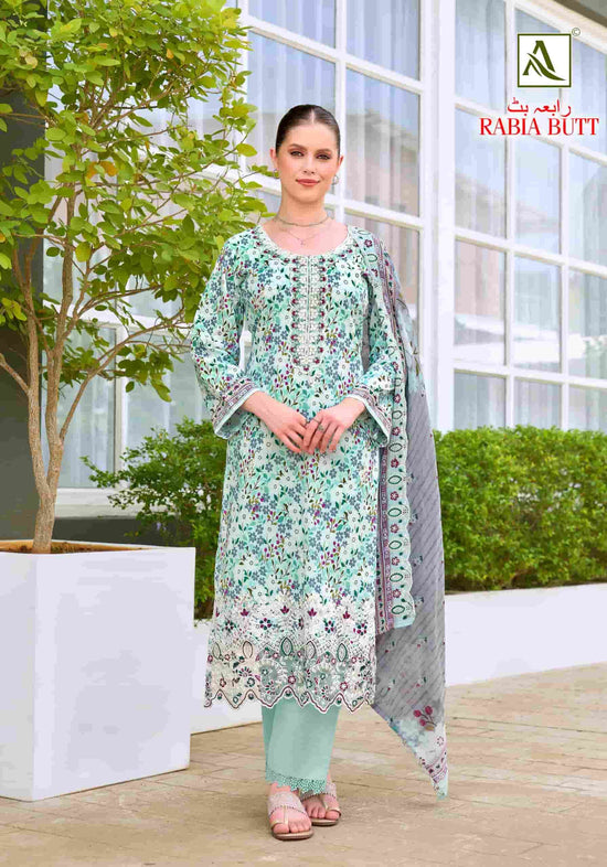 Alok Suit Rabia Butt Pure Cambric Cotton Dress Material
