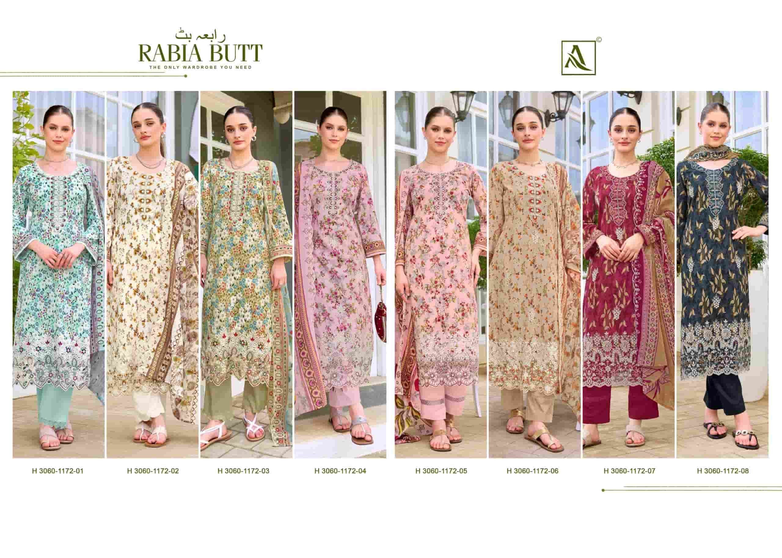 Alok Suit Rabia Butt Pure Cambric Cotton Dress Material