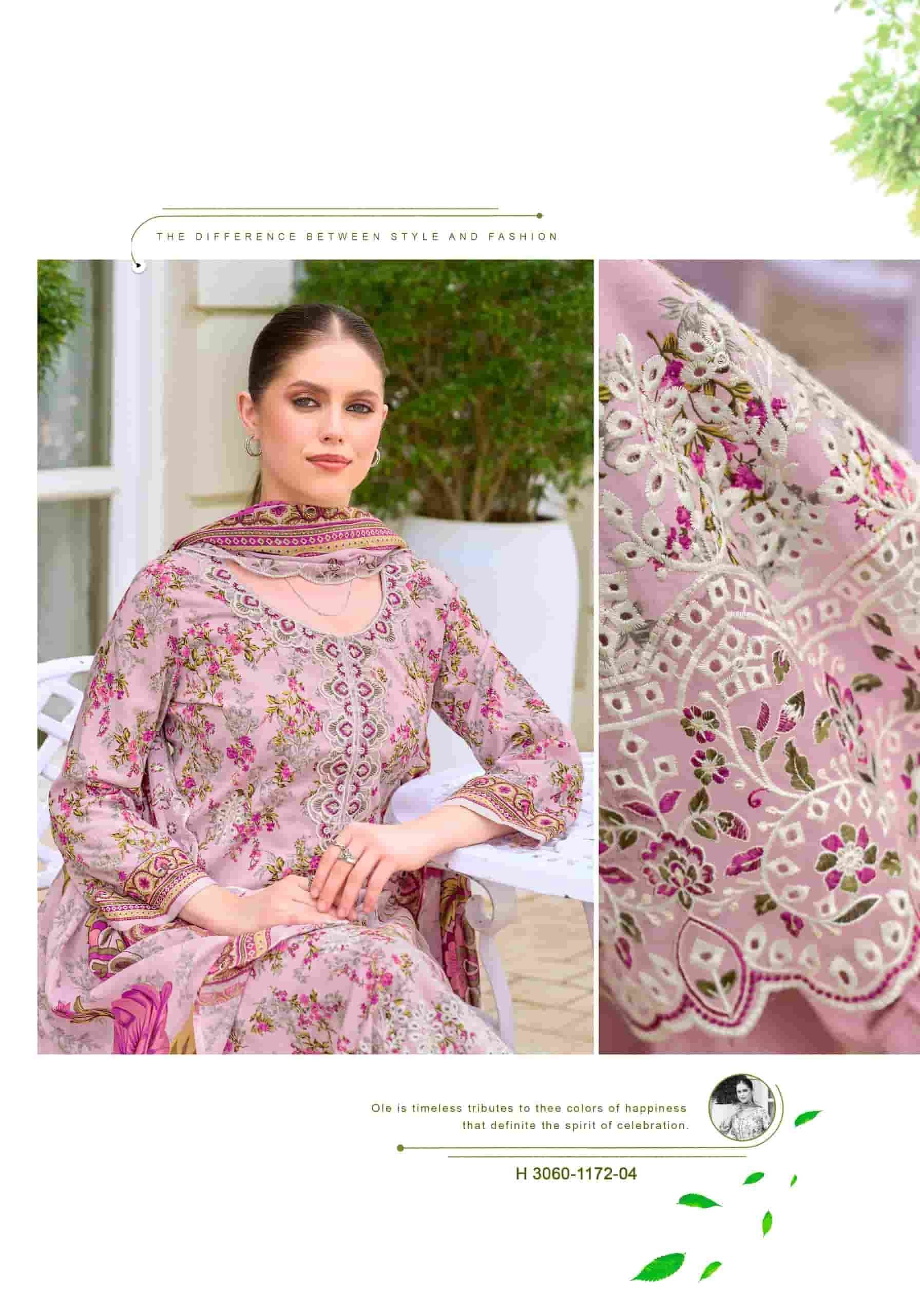 Alok Suit Rabia Butt Pure Cambric Cotton Dress Material