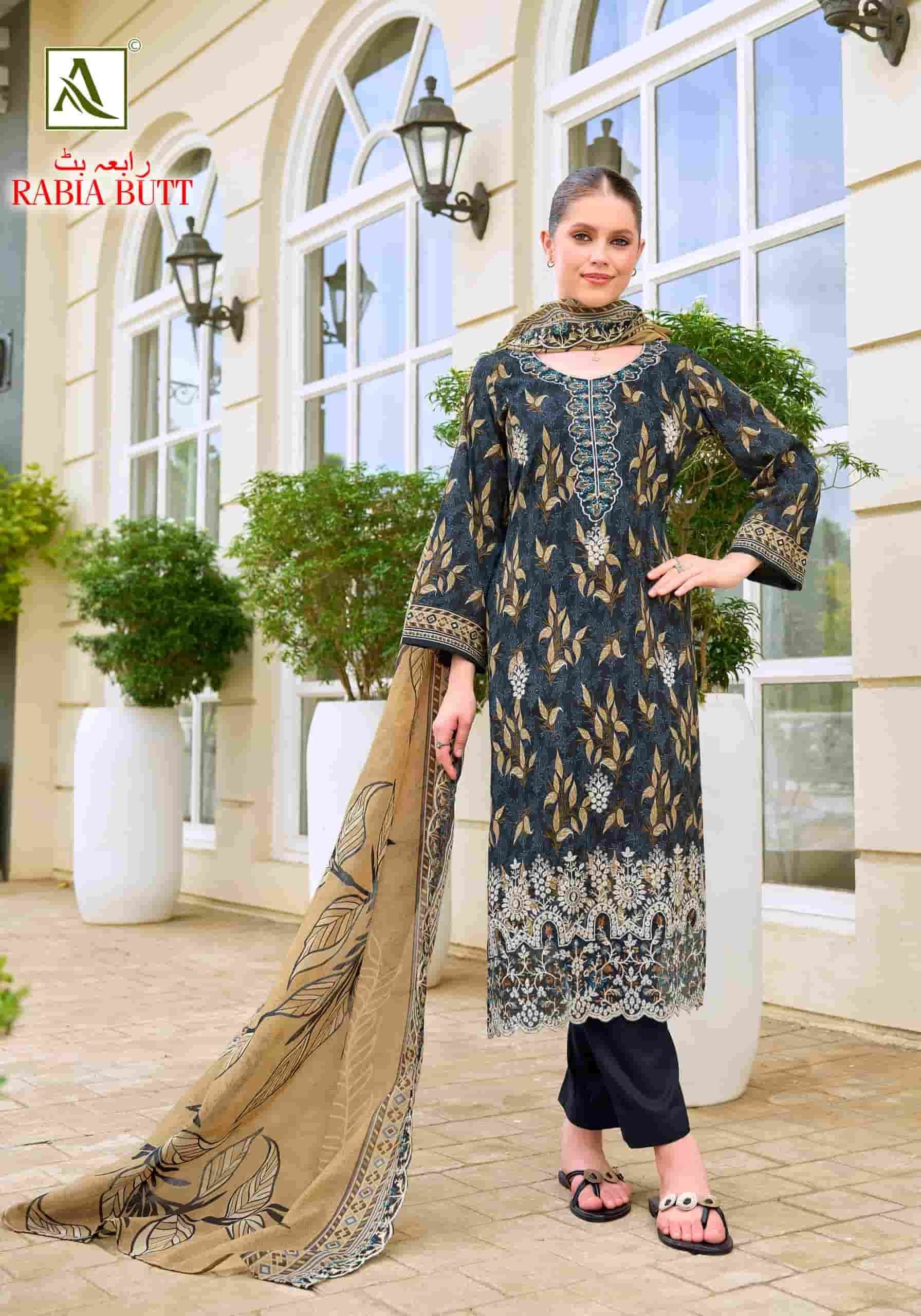 Alok Suit Rabia Butt Pure Cambric Cotton Dress Material