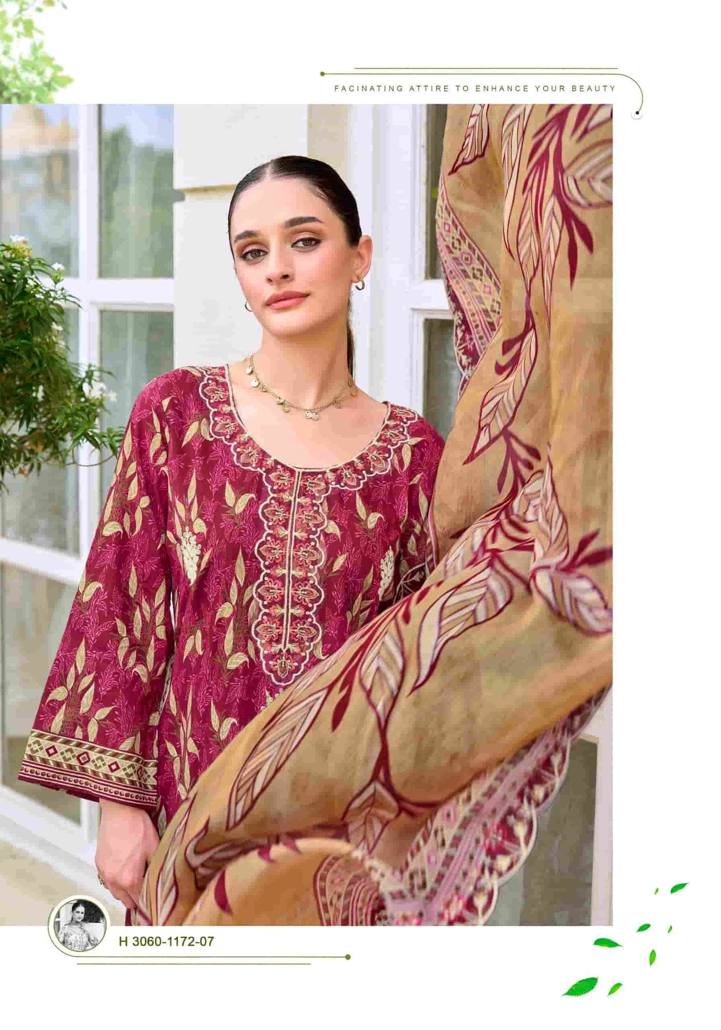 Alok Suit Rabia Butt Pure Cambric Cotton Dress Material