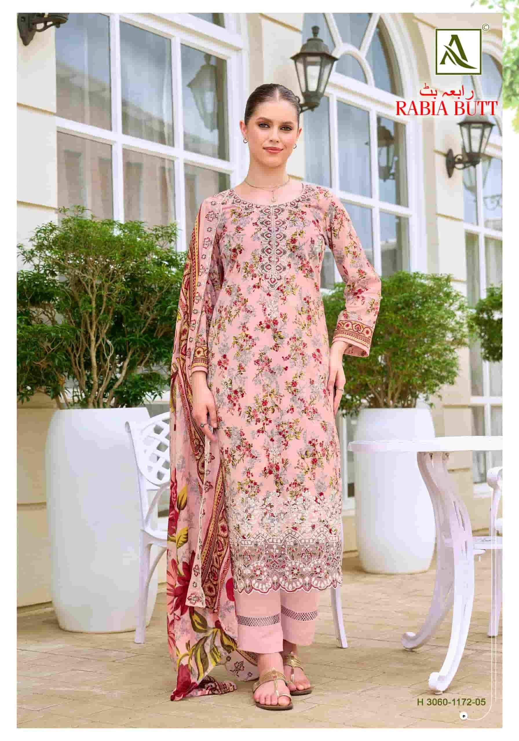 Alok Suit Rabia Butt Pure Cambric Cotton Dress Material