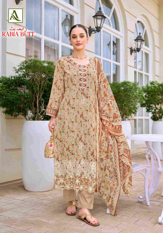 Alok Suit Rabia Butt Pure Cambric Cotton Dress Material