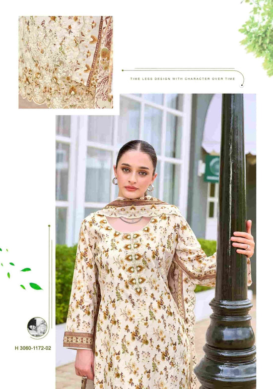 Alok Suit Rabia Butt Pure Cambric Cotton Dress Material - Amrah Wholesale