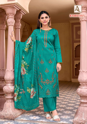 Alok Suit Rameesha Zaam Printed Embroidered Pakistani Suit