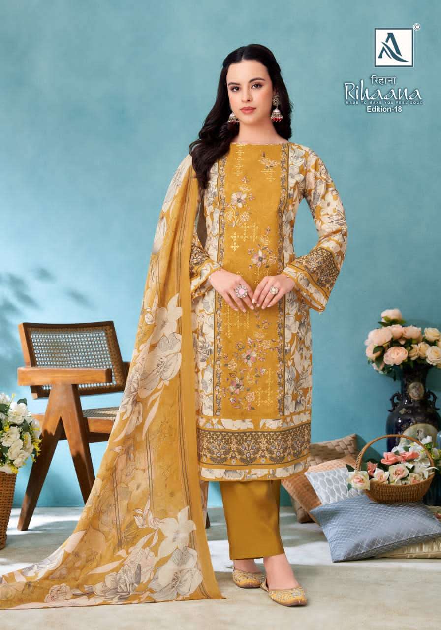 Alok Suit Rihaana Edition 18 Cambric Cotton Dress Material