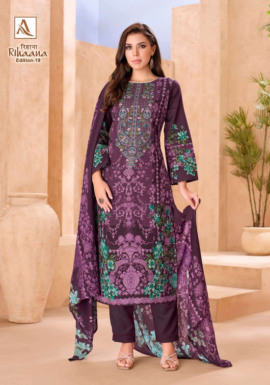 Alok Suit Rihaana Edition 19 Cambric Cotton Pakistani Suit - Amrah Wholesale
