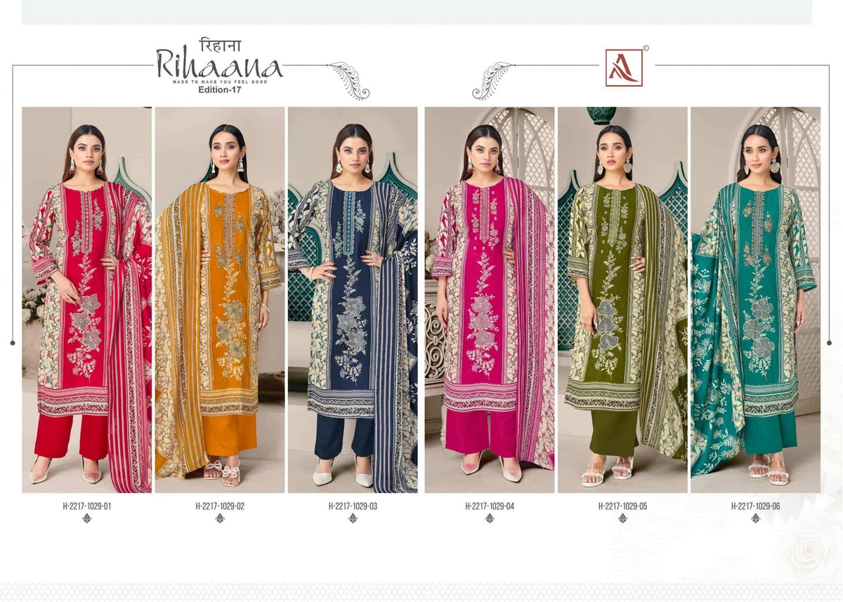 Alok Suit Rihaana Vol - 17 Cambric Cotton Dress Material - Amrah Wholesale