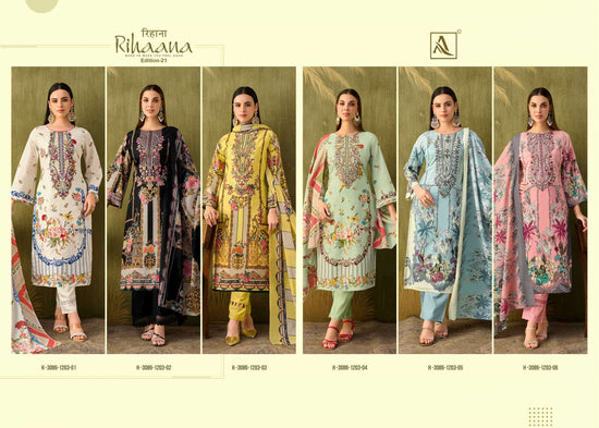 Alok Suit Rihaana Vol-21 001 To 006 Series Cambric Cotton Premium Pakistani Suit Set