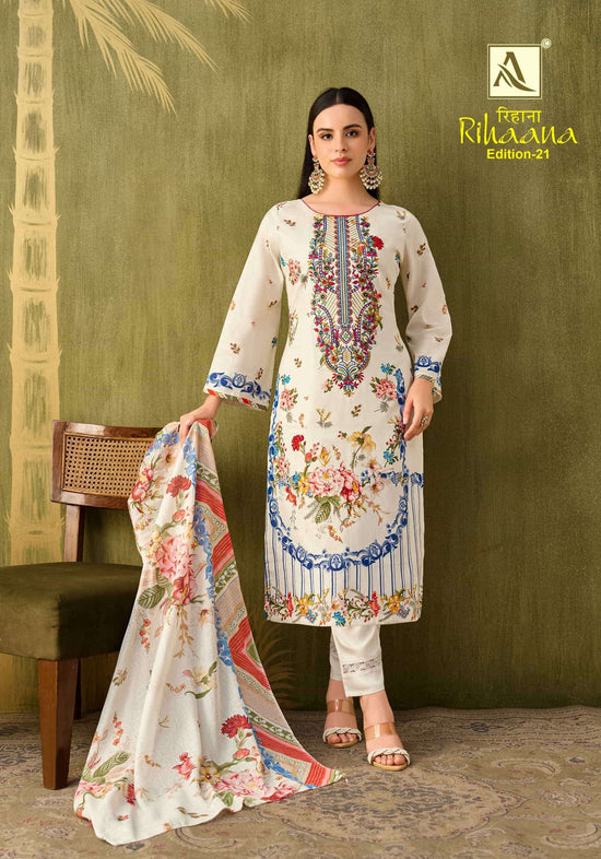 Alok Suit Rihaana Vol-21 001 To 006 Series Cambric Cotton Premium Pakistani Suit Set