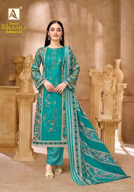 ALOK SUIT RIHAANA VOL-22 Cambric Cotton Pakistani Suit Set