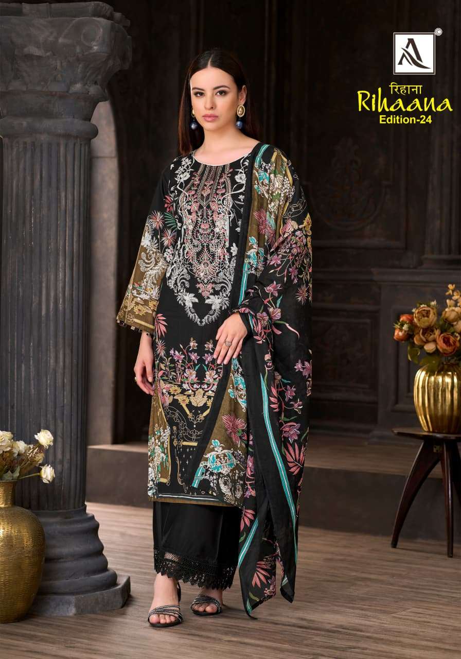 ALOK SUIT RIHANA VOL-24 Cambric Cotton Pakistani Suit