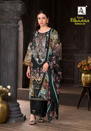 ALOK SUIT RIHANA VOL-24 Cambric Cotton Pakistani Suit