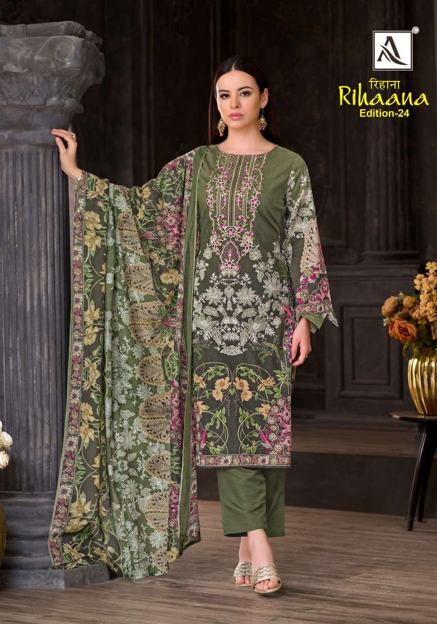 ALOK SUIT RIHANA VOL-24 Cambric Cotton Pakistani Suit
