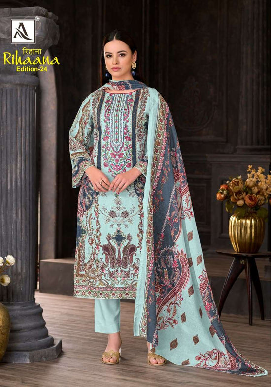 ALOK SUIT RIHANA VOL-24 Cambric Cotton Pakistani Suit