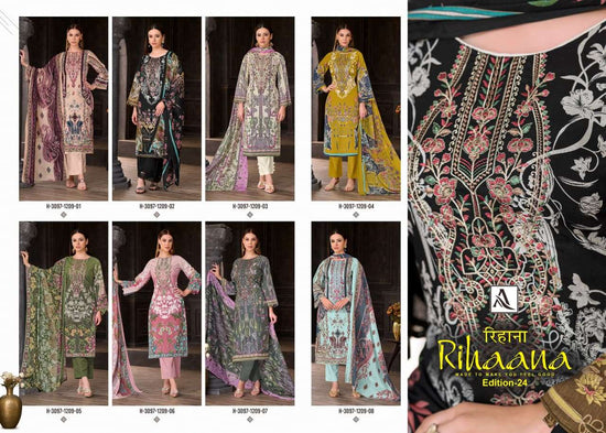 ALOK SUIT RIHANA VOL-24 Cambric Cotton Pakistani Suit