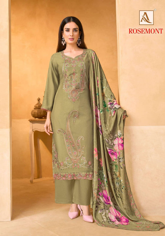 Alok Suit Rosemont Viscose Muslin Dress Material - Amrah Wholesale