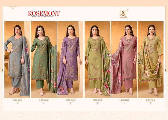 Alok Suit Rosemont Viscose Muslin Dress Material - Amrah Wholesale
