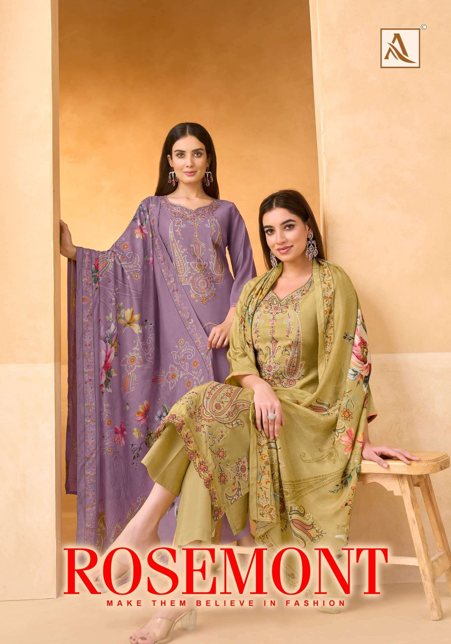 Alok Suit Rosemont Viscose Muslin Dress Material