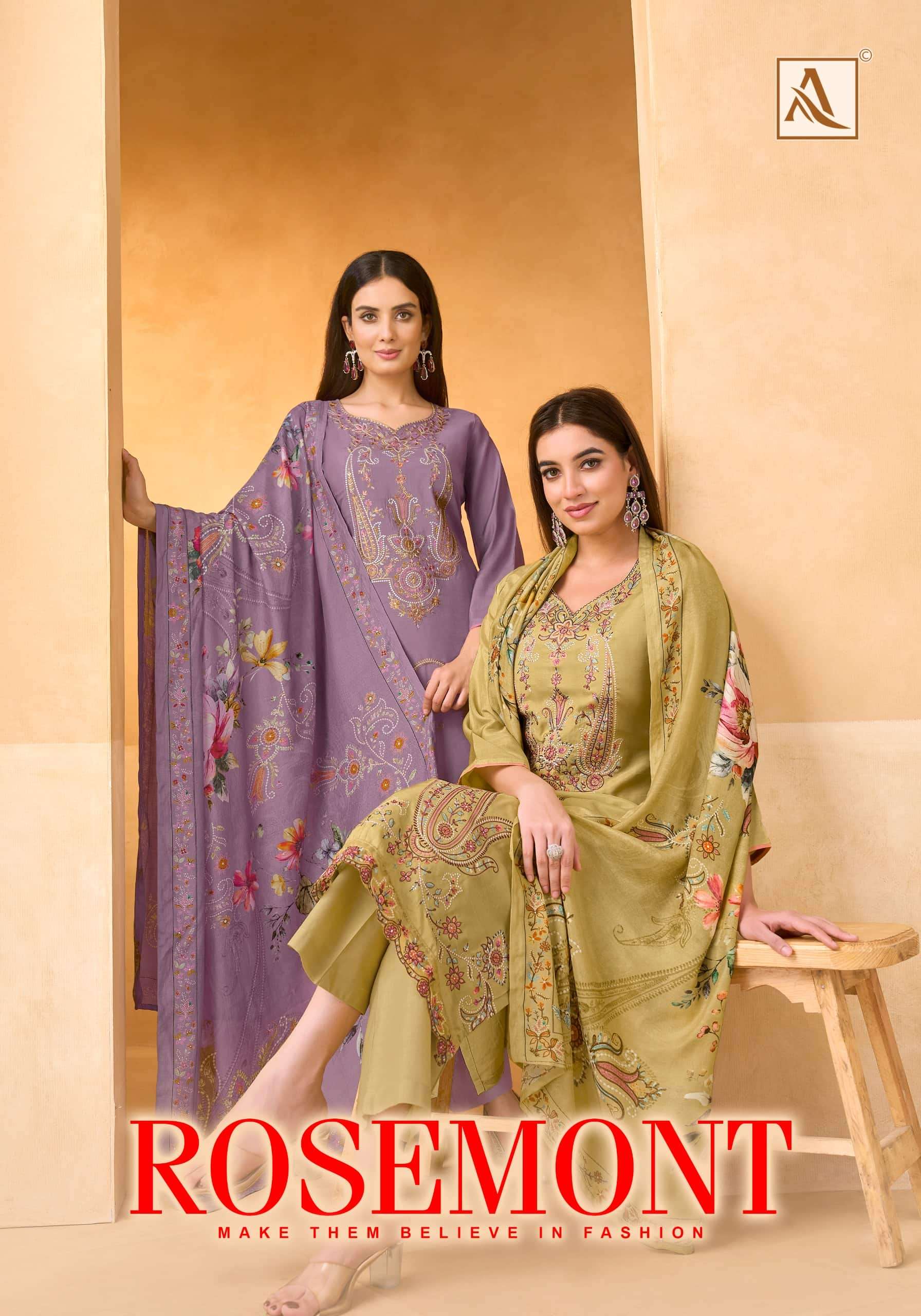 Alok Suit Rosemont Viscose Muslin Dress Material