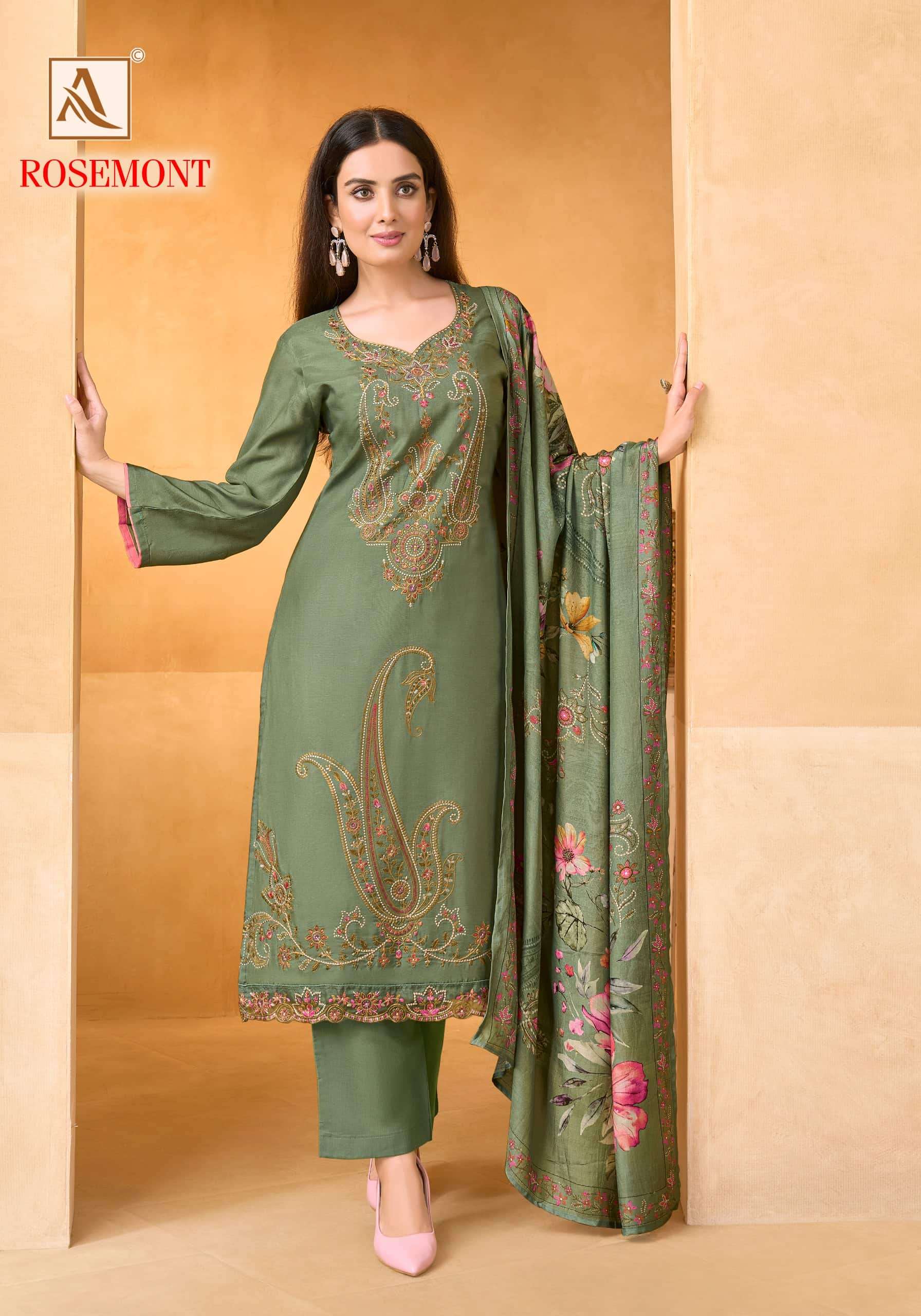 Alok Suit Rosemont Viscose Muslin Dress Material