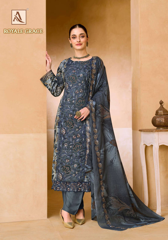 ALOK SUIT ROYALE GRACE Cambric Cotton Printed Pakistani Salwar Suit