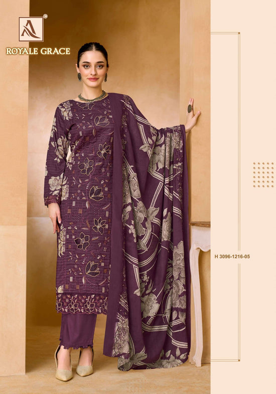 ALOK SUIT ROYALE GRACE Cambric Cotton Printed Pakistani Salwar Suit