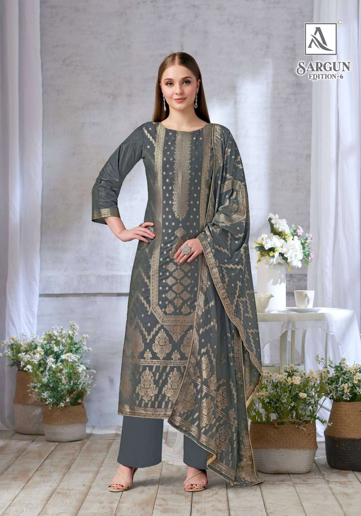 ALOK Suit Sargun Vol - 6 Viscose Muslin Dress Material - Amrah Wholesale